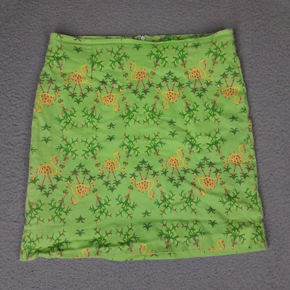 Vintage Govango Skirt Women's 8 Mini Pencil Straight Bird Tropical Stretch